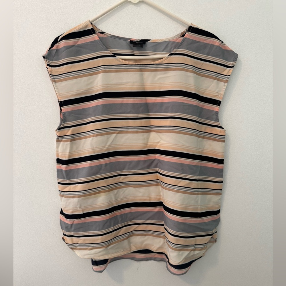 Ann Taylor Multicolor Striped Blouse Size LP